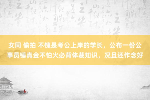 女同 偷拍 不愧是考公上岸的学长，公布一份公事员锤真金不怕火必背体裁知识，况且还作念好