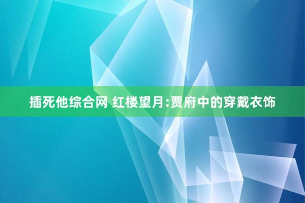 插死他综合网 红楼望月:贾府中的穿戴衣饰