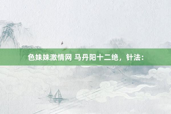 色妹妹激情网 马丹阳十二绝，针法：